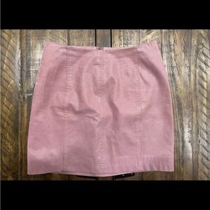 Free People Pressed Flowers Suede Mini Skirt